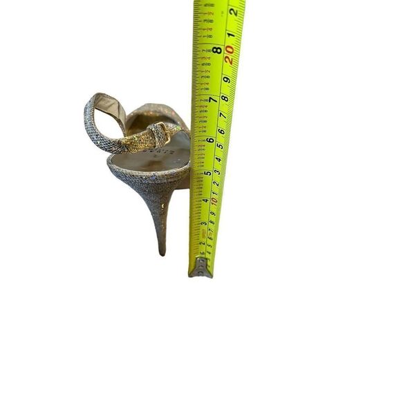 Stuart Weitzman Vevey Gold Glitter Platform Heels Slingback size 8.5 - Picture 8 of 14